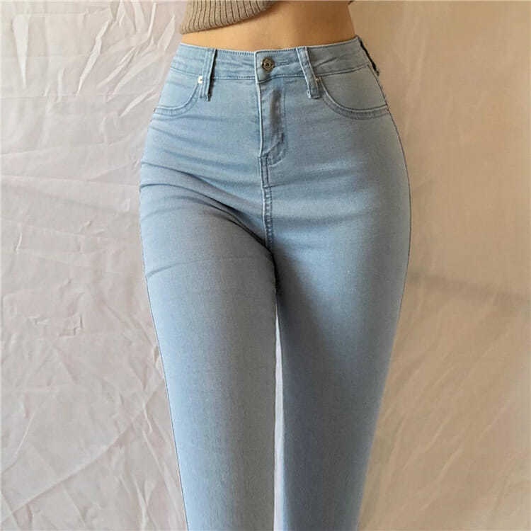 Quần Jeans Nữ Lưng Cao Ống Rộng Thời Trang Châu Âu #3