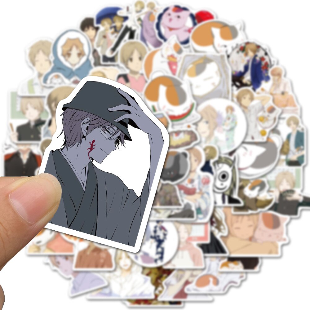 Bộ 10/25/50 miếng dán trang trí hình Anime Natsume Yuujinchou bằng pvc chống thấm nước