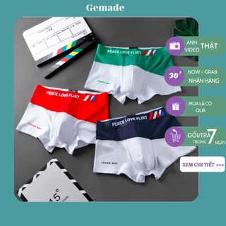 Quần lót nam cotton boxer thông hơi bó sát không bị hằn bụng co dãn thoáng mát M02