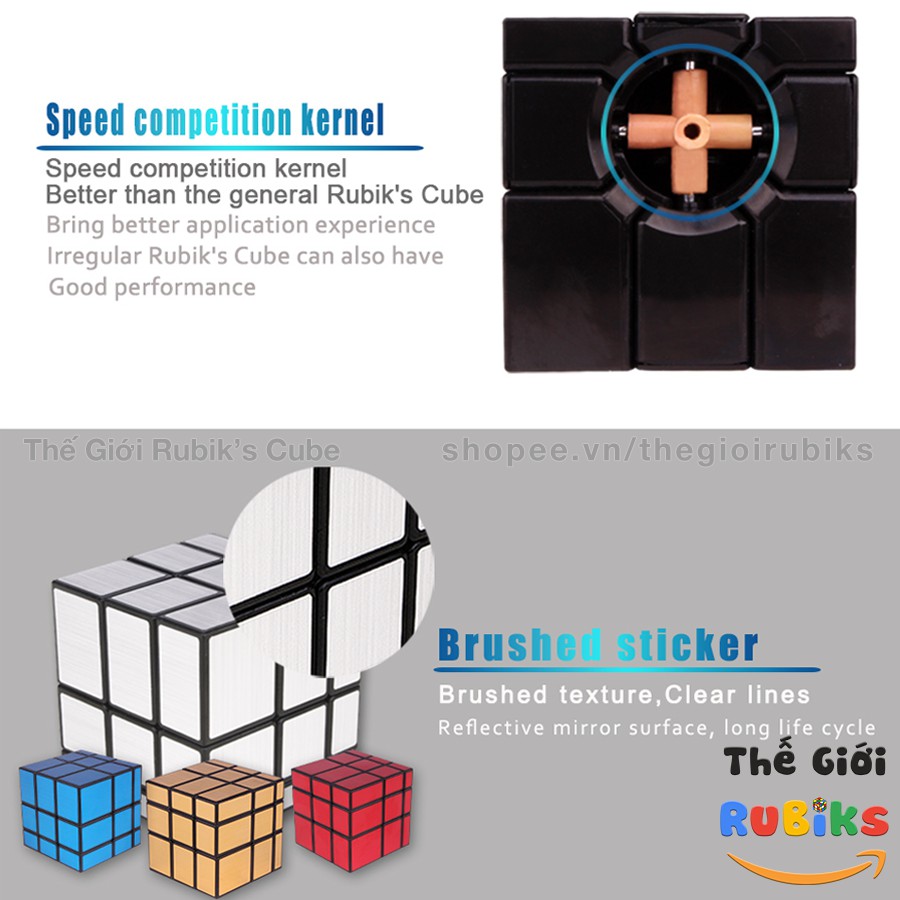 Rubik Gương Yuxin Black Kylin Mirror 3x3 Cube Biến Thể Rubic