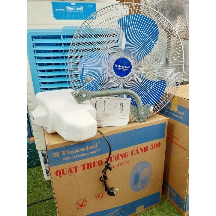Quạt treo tường công nghiệp Vinawind cánh 450 và 500 Điện Cơ Thống Nhất Chính Hãng