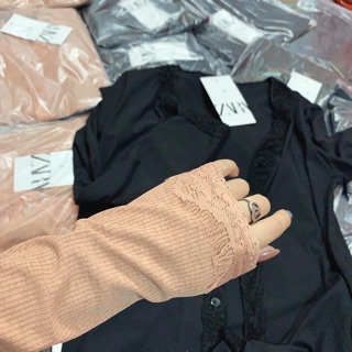 Áo len tăm viền ren (2 màu ảnh thật)