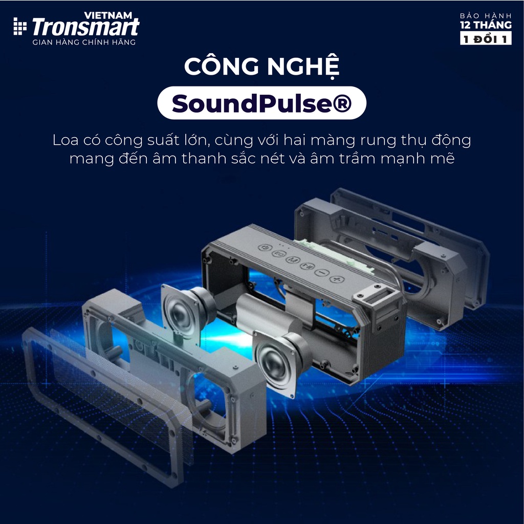 Loa Bluetooth Tronsmart Element Force+ | Công suất 40W | Chống nước IPX7 | Pin 6600mAh | Chính Hãng - Bảo hành 12 tháng