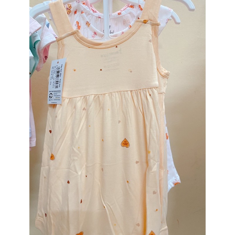 {Tặng 1c khẩu trang khi mua váy}(Váy 2 dây Fathercare cotton mịn size từ 9-12m đến 2-3y (mầu như hình)