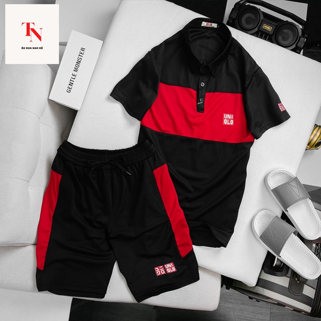 Đồ bộ nam Uni, bộ thể thao nam cộc tay bốn mùa chất vải cotton thoáng mát, thấm hút nhanh  - Tình Ngọc Store
