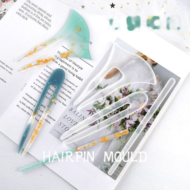 Set 3 Khuôn Silicone Làm Trâm Cài Tóc Tiện Lợi