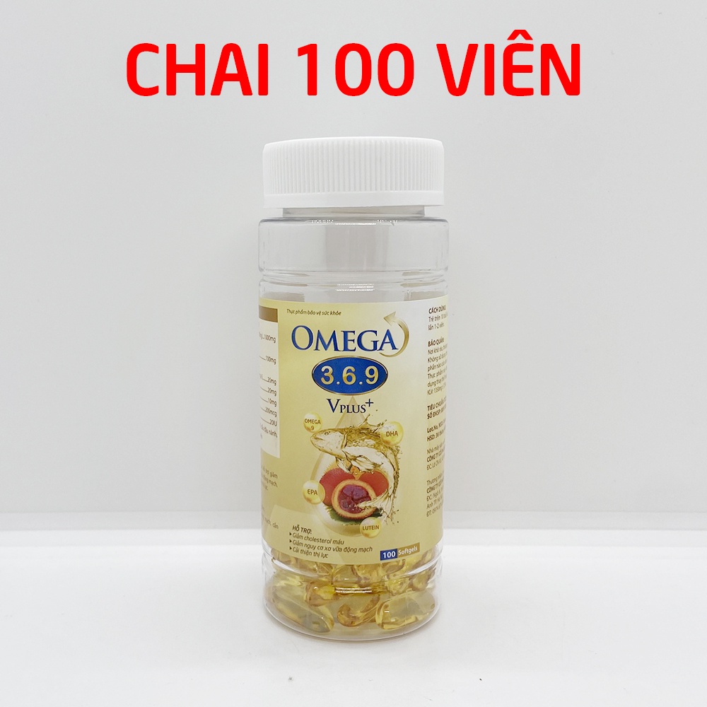 Viên dầu cá Omega 369 Dầu hạt lanh, dầu gấc, hoa anh thảo - Hộp 100 viên