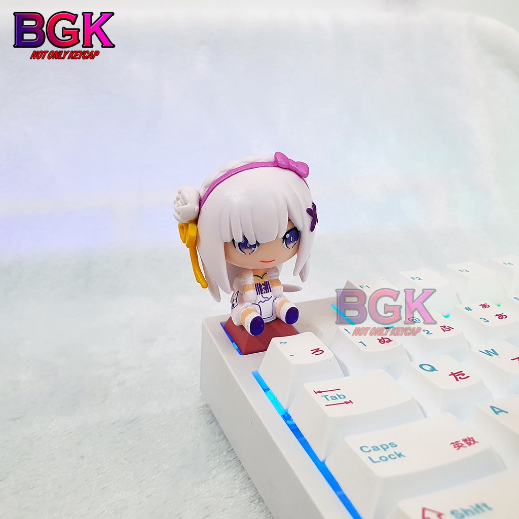 Keycap lẻ hình Nhân Vật  Rem and Ram Anime RE:ZERO Chibi siêu dễ thương