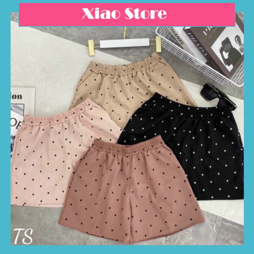 Quần short đũi- sooc đùi mặc ở nhà chấm giọt bi thuận lợi mặc mát ngày hè Q88 Xiao shop sang chảnh. trendy hot girl xiao