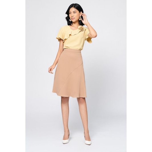 Chân Váy Xòe Đuôi Cá FIONA, Chân Váy Nữ Tính Công Sở Màu Xanh Thanh Lịch Mã F250323