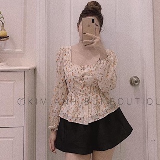 Áo hoa thêu 2 lớp