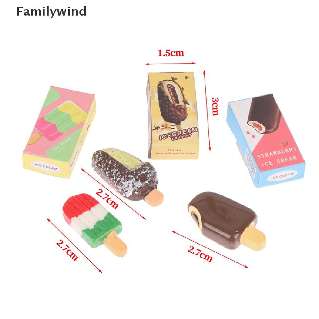 1 Set Hộp Kem / Sô Cô La / Cầu Vồng Mini Tỉ Lệ 1: 12 Trang Trí Nhà Búp Bê