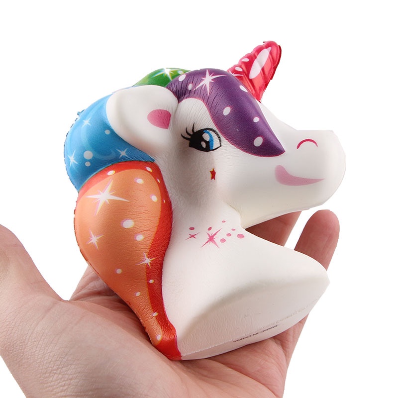 Squishy Đầu Kỳ Lân Chậm Tăng Kích Thước 11cm x 10cm Nhiều Màu Sắc