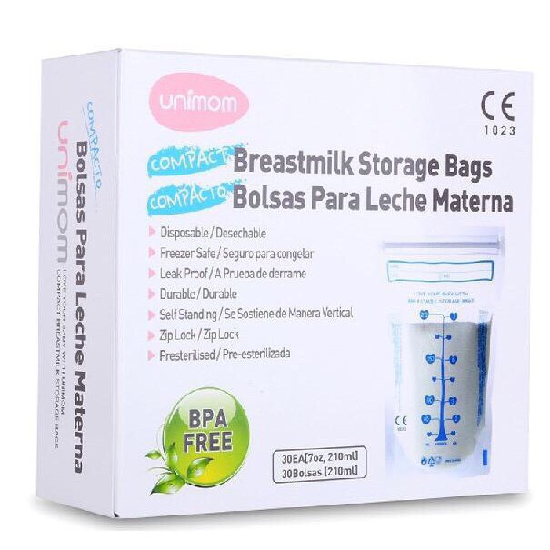 Túi Trữ Sữa UNIMOM Basic Hàn Quốc Hộp 30 Túi (210ml)