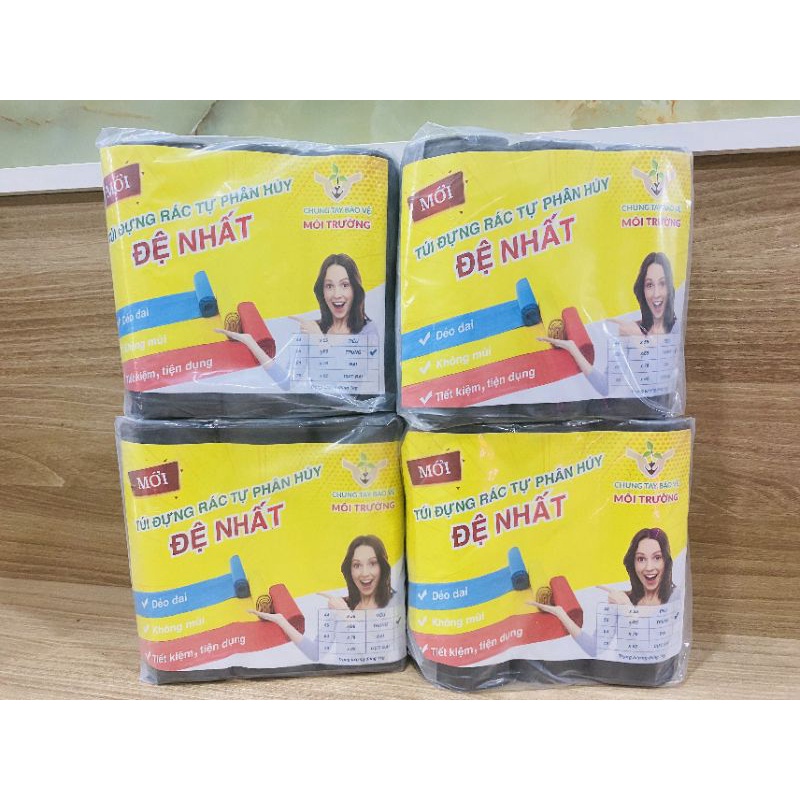 [LOẠI DÀY] TÚI RÁC SIZE TRUNG ❤️️ 3 CUỘN 1KG ❤️️ TỰ PHÂN HỦY BẢO VỆ MÔI TRƯỜNG