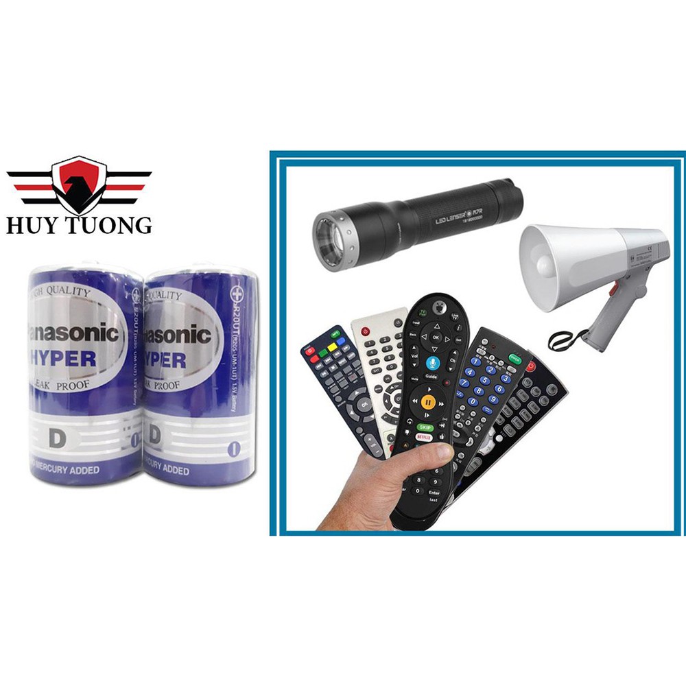 Bộ 2 Viên Pin Đại D Panasonic Hyper Carbon R20UT 1.5V- Huy Tưởng