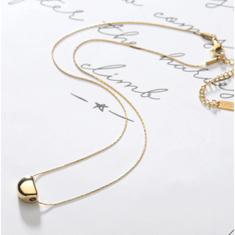 Dây Chuyền Titan Ko Han Rỉ Hạt Đậu Vàng May Mắn TT 4025