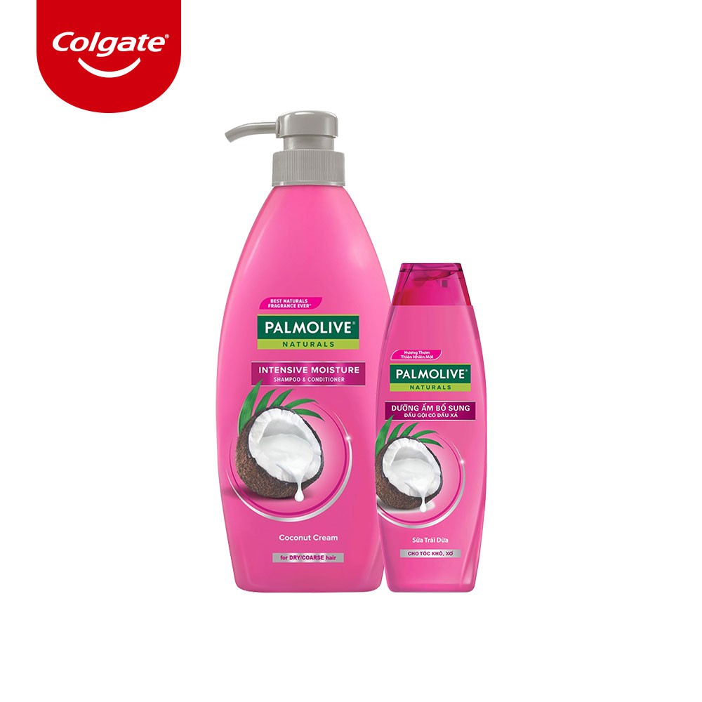 Dầu gội xả 2in1 Palmolive thiên nhiên 600ml + Dầu gội có dầu xả Palmolive Naturals 180ml