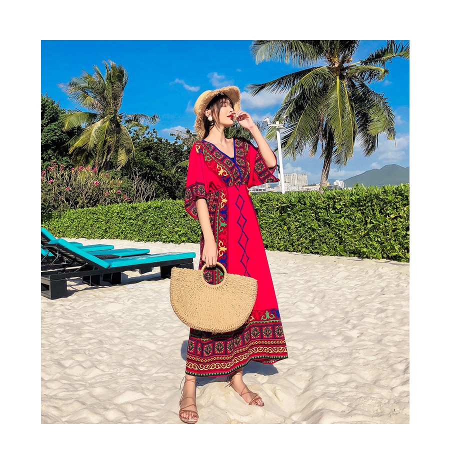 Đầm Thổ Cẩm Phong Cách Boho