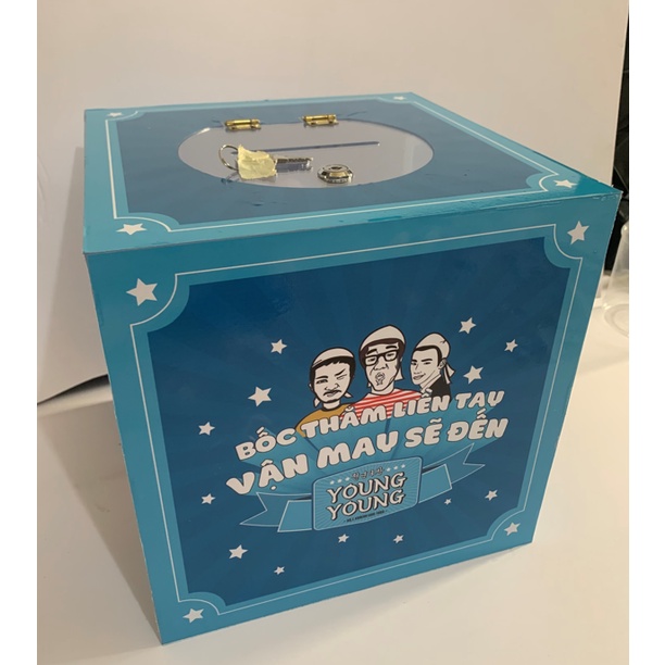 Thùng phiếu mica 10x10x10cm- Thùng bốc thăm mica - Có sẵn ổ khóa