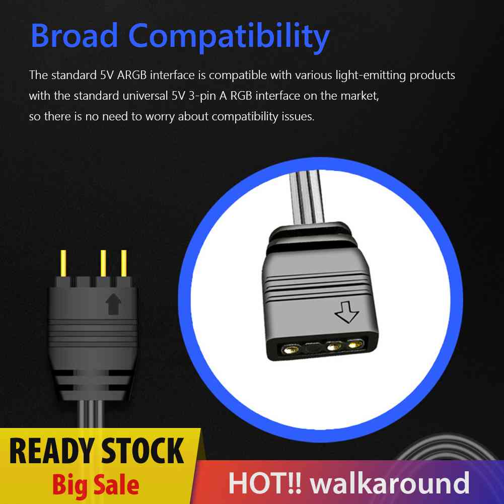 Cáp ĐiềU KhiểN COOLMOON AR-1 5V 3 Pin Sang SATA ARGB Cho Dây ĐèN QuạT