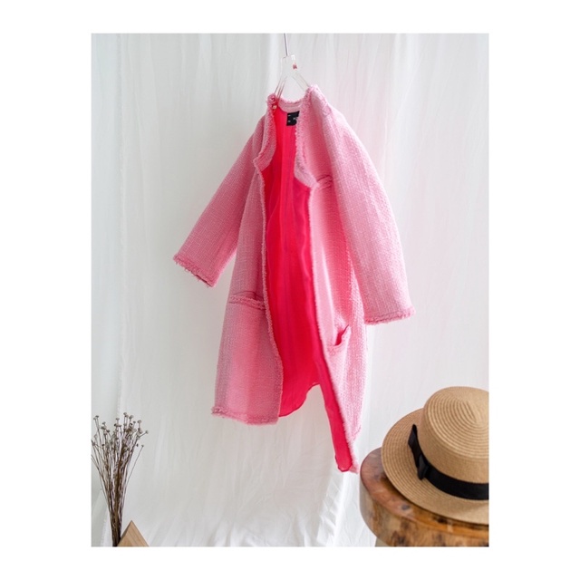 Áo tweed hồng Zara