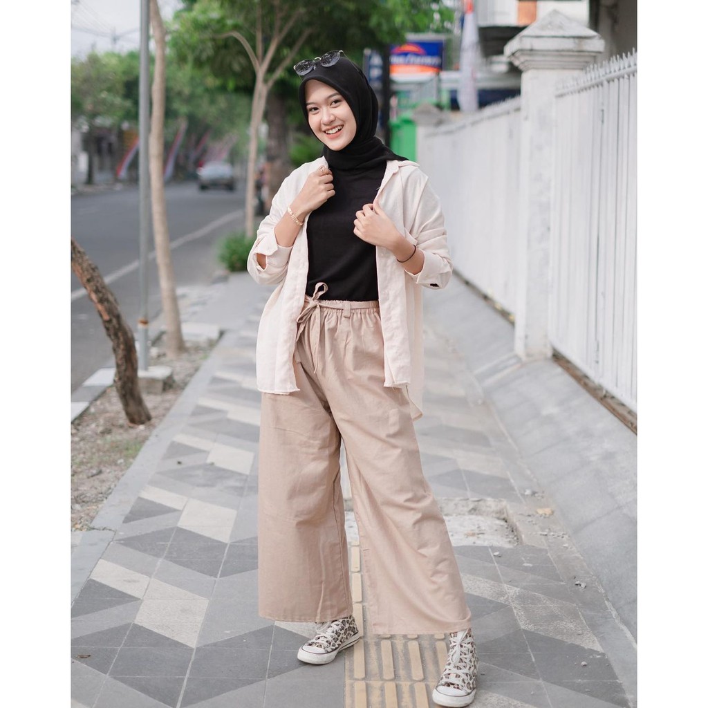 Quần Culottes Lưng Cao Chất Lanh Cao Cấp Thời Trang Dành Cho Nữ