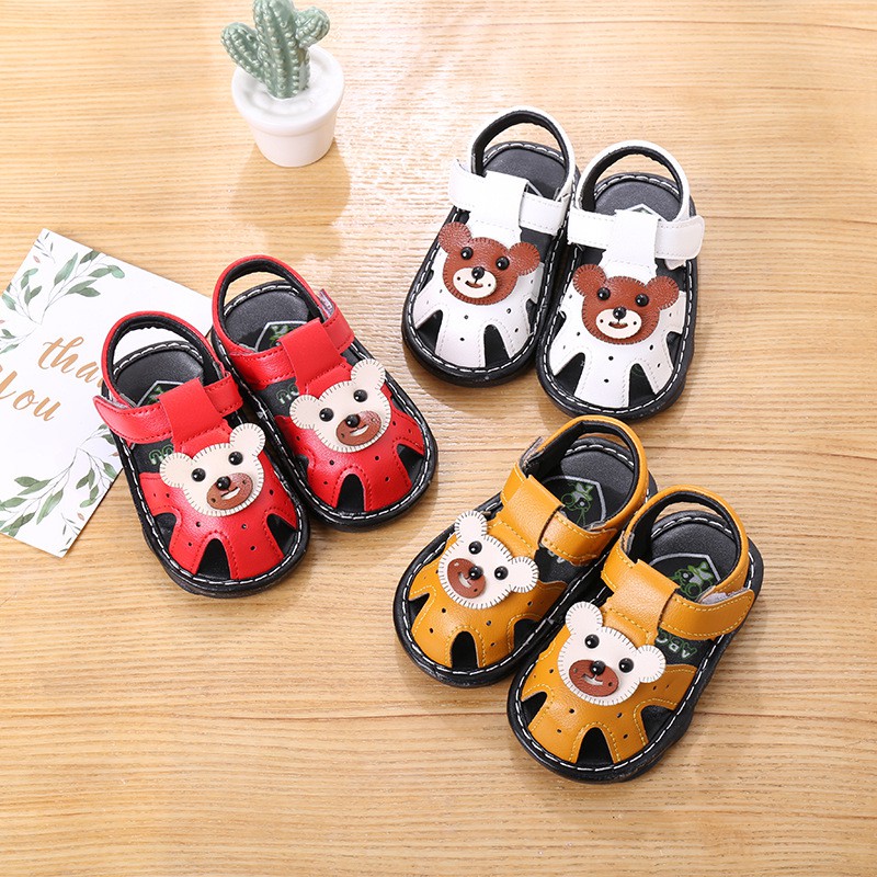 sandal bé trai-bé gái size 15-19 gấu xinh kèn chít chít