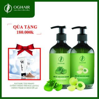 Bộ Dầu Gội Mọc Tóc Thảo Dược - OGHAIR - 350 ml/chai - Hết Hói - Hết Rụng - Mọc Tóc Nhanh