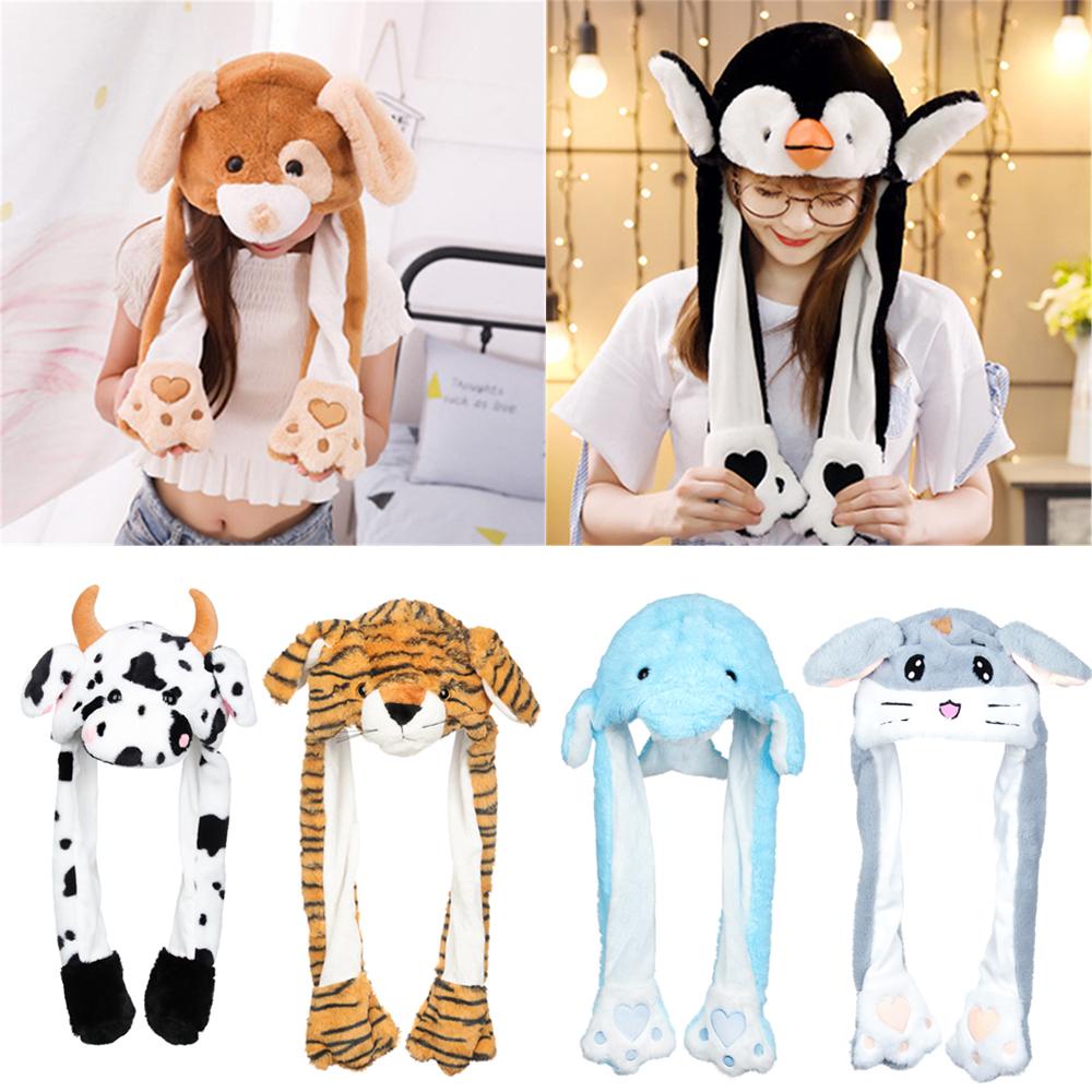 Mũ Tai Thỏ Giữ Ấm Có Túi Khí Di Chuyển Được Dành Cho Bạn Nữ