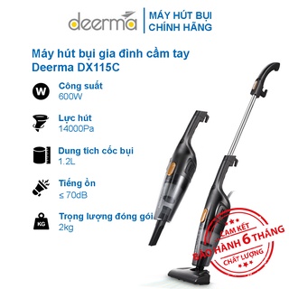 [DEERMA] Máy Hút Bụi Gia Đình Cầm Tay Deerma DX115C Công Suất 600W Lực Hút 14000Pa Bảo Hành 6 Tháng Kèm 3 Đầu Hút