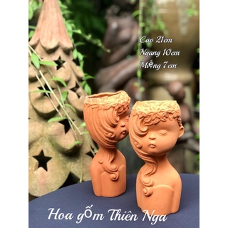Chậu đất nung thiên thần - cao 17cm