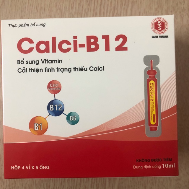 Canxi B12 ống nhựa - Bổ sung vitamin, cải thiện tình trạng thiếu calci