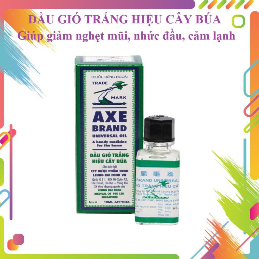 Dầu gió trắng hiệu cây búa Singapore 5ml hiệu Axe Brand tiện mang đi lại bỏ túi