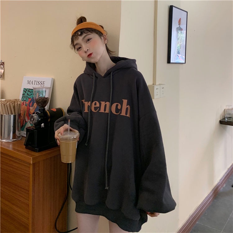 COZOK Áo Hoodie Dáng Rộng Dài Tay Thời Trang Cá Tính