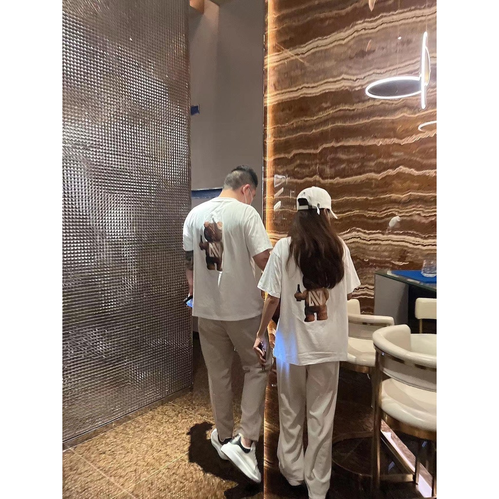 Áo thun trẻ em, áo phông gia đình SAMY KIDS áo cho bé trai, bé gái tay lỡ unisex hình gấu Nikolas