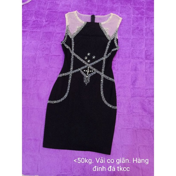 Đầm body đính kết cườm đá bling bling hàng cao cấp