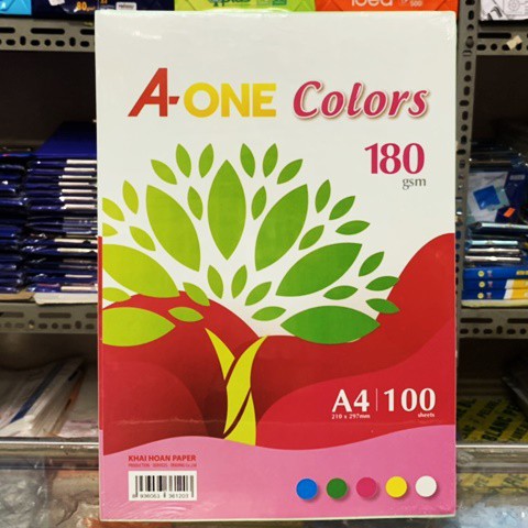 Bìa màu A4 Aone 180gsm