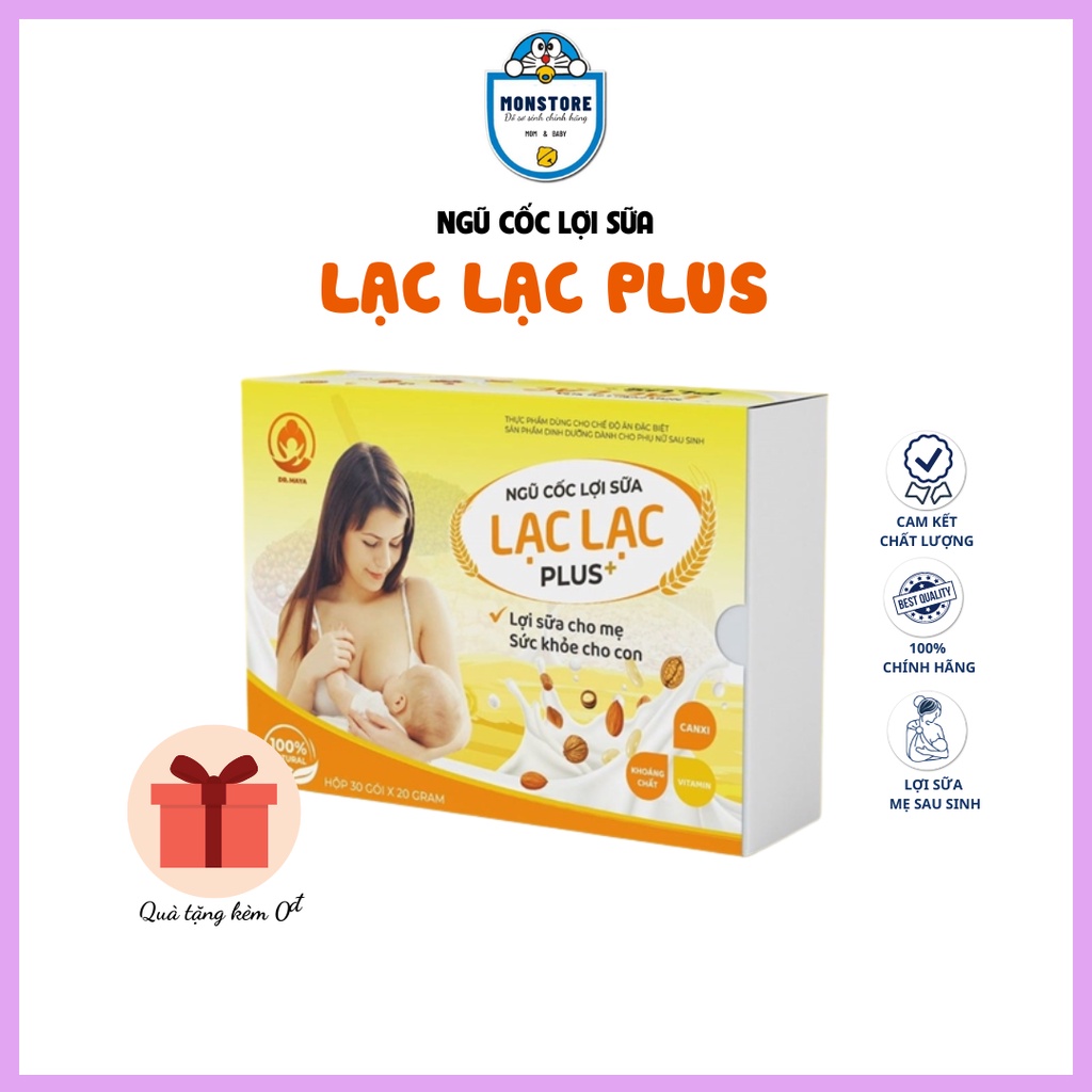 Ngũ cốc lợi sữa Lạc Lạc Plus (Hộp 30 gói/600G) hỗ trợ mẹ sữa về nhanh và an toàn