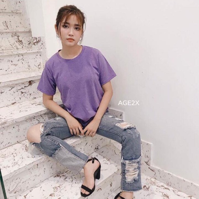 Áo Thun Trơn - Tím Huế