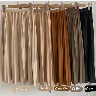 Chân váy xếp ly vải dày dặn dáng dài hàng chuẩn quảng châu mã 803