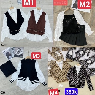 4 mẫu Áo len cổ sơ mi nữ  áo len thân sơ mi nữ giấu quần (ảnh thật)