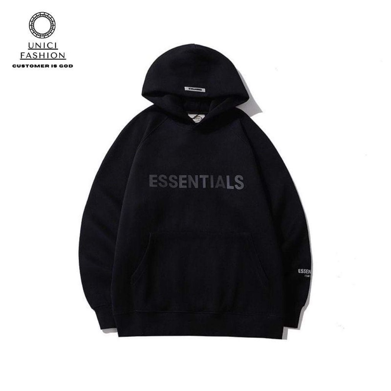 Áo nỉ hoodie Essentials In cao su nổi , áo nỉ bông unisex nam nữ