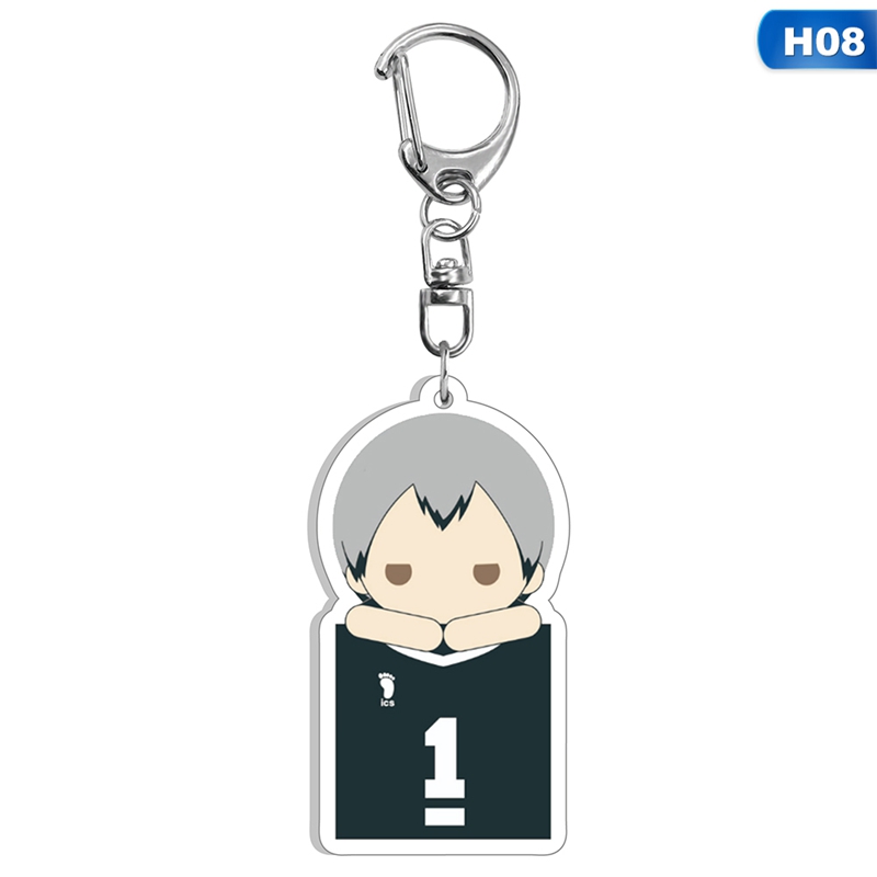 flowersqueen Móc khóa kim loại hình nhân vật trong anime Haikyuu