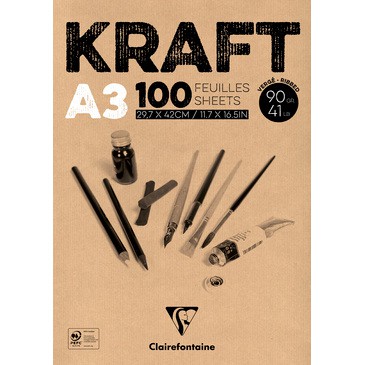 Tập giấy kraft CLAIREFONTAINE - CLAIREFONTAINE Glued Pad Brown Kraft