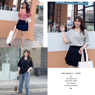 Áo thun big size tay lỡ cổ tròn choker size 65-95kg