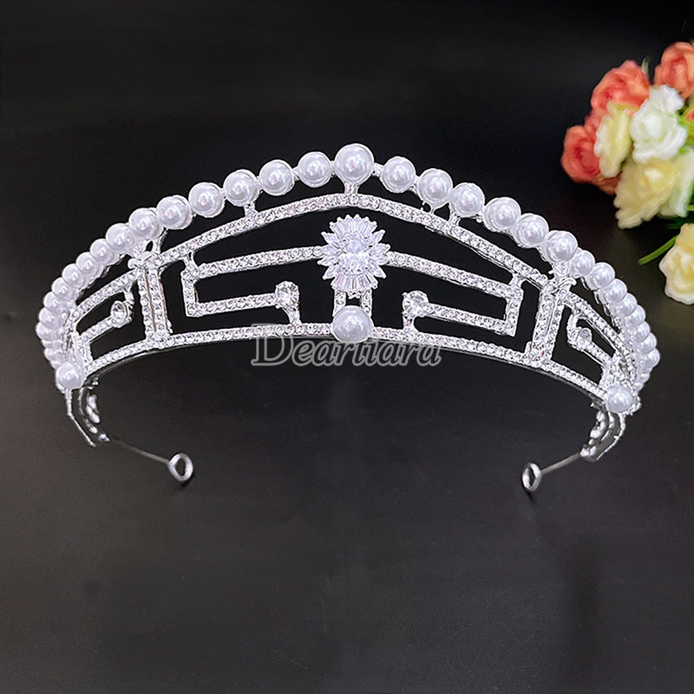 Vương Miện Đính Đá Zircon Siêu Lấp Lánh Mới Cho Cô Dâu