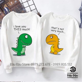 ÁO NỈ MÙA ĐÔNG, ÁO CẶP KHỦNG LONG SIÊU ĐẸP