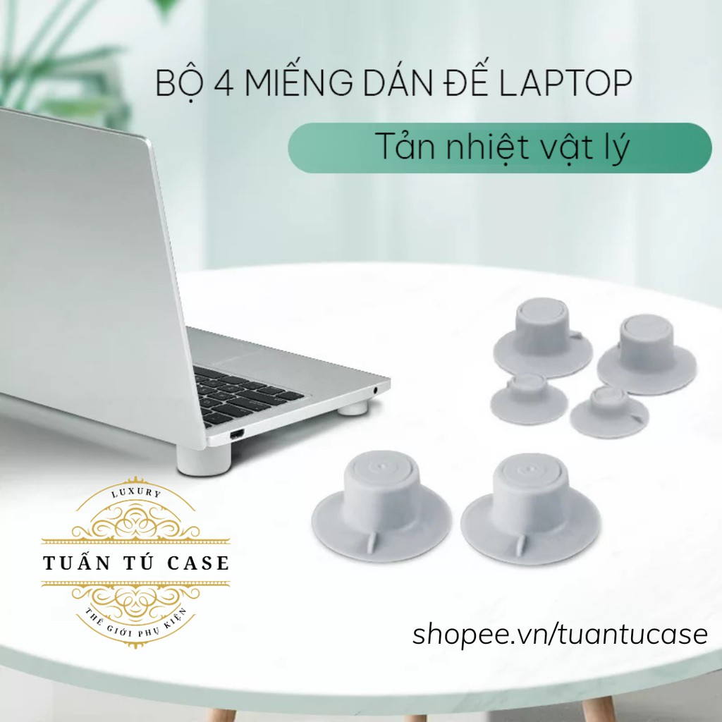 Chân đế tản nhiệt laptop macbook set 4 món chất liệu silicon tiện lợi