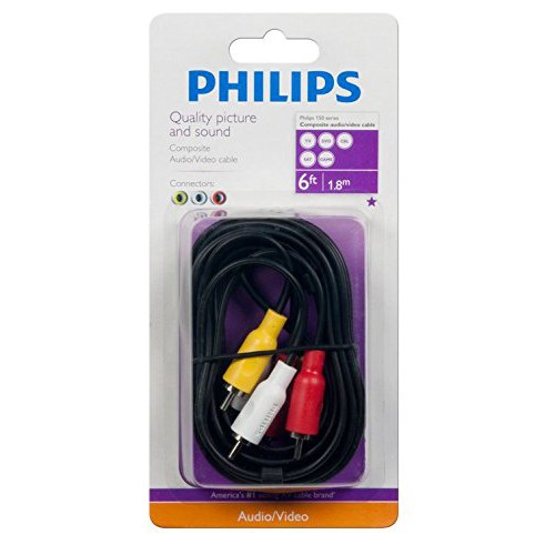 Cáp loa 3 ra 3 đầu bông sen RCA Philips 1.8m SWV 2212H/37 , 3.6m SWV 2214H/37